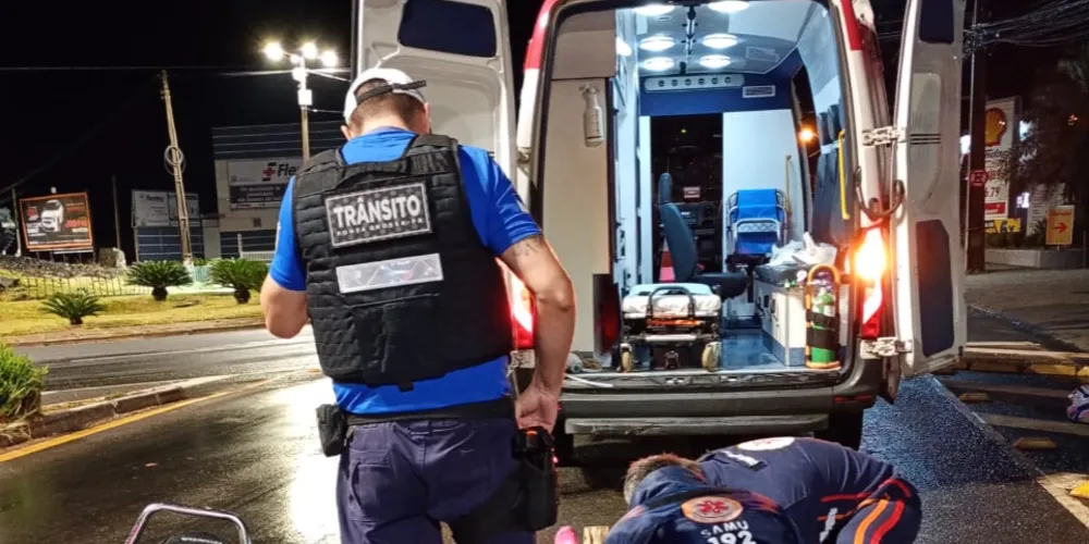 Além da equipe de Trânsito, a Polícia Militar (PM) também esteve presente no local