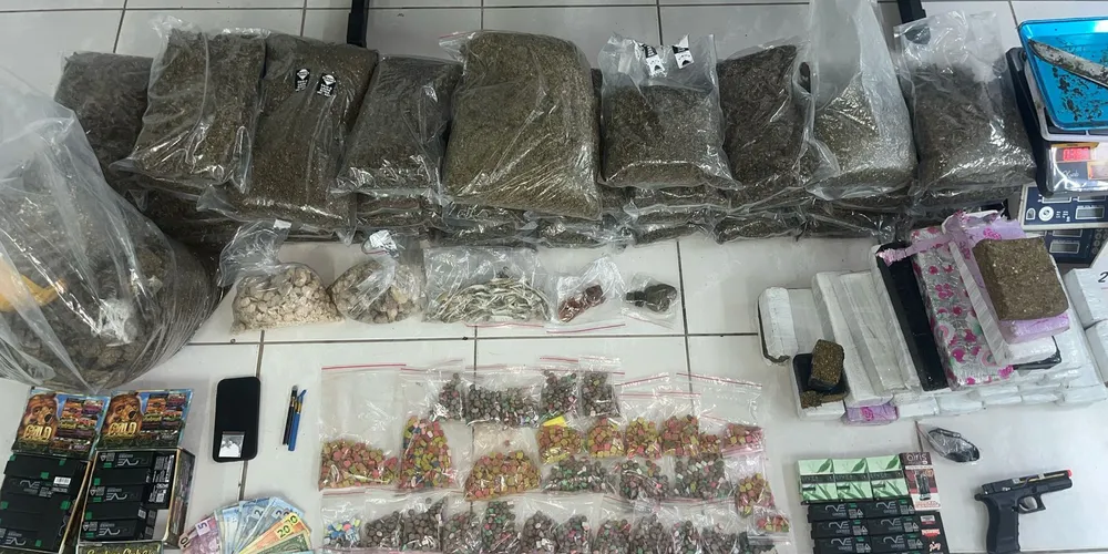 Diferentes tipos de drogas foram localizadas na residência