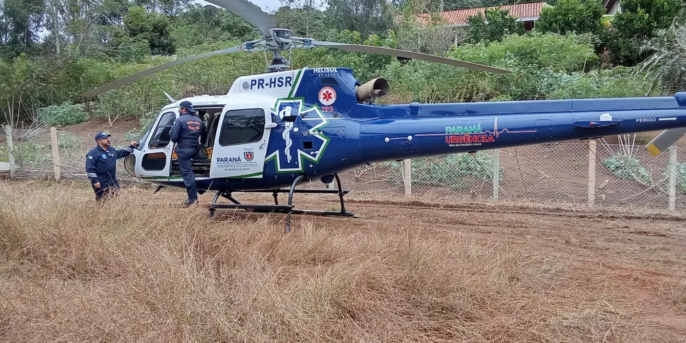 Um helicóptero do Serviço de Atendimento Móvel e Urgência (Samu) foi acionado para atender a ocorrência
