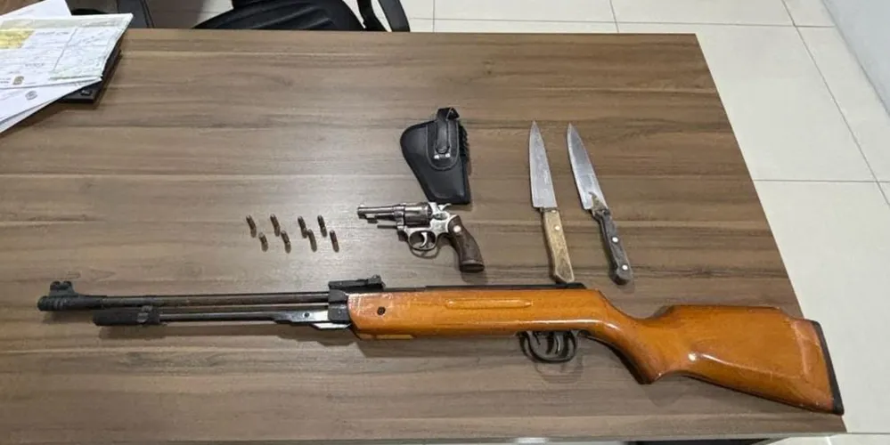 As armas foram apreendidas durante mandados
