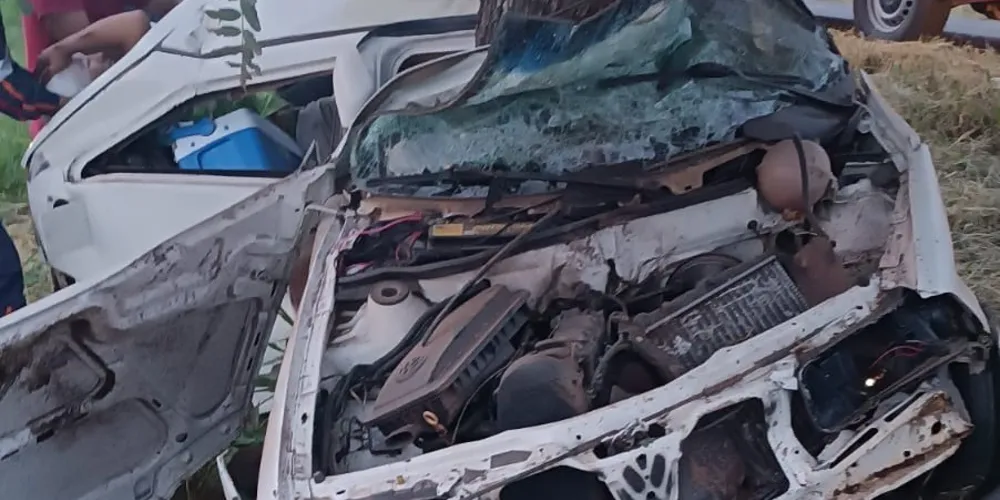 Condutor está internado em estado grave no Hospital Regional de Ponta Grossa; passageiro faleceu