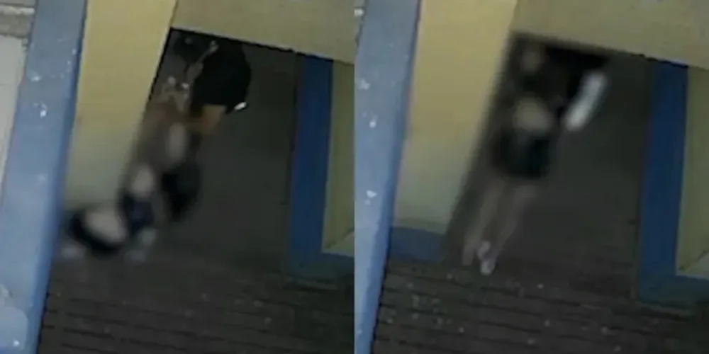 Jovem é flagrada sendo atacada em Paranaguá