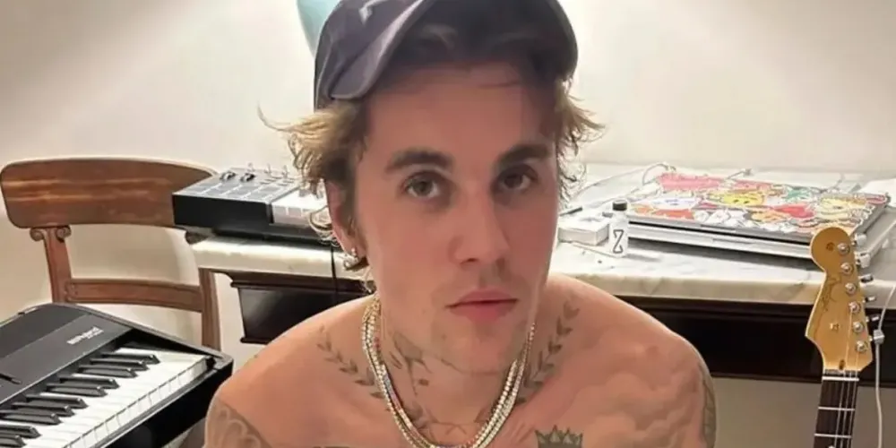 Imagem ilustrativa da imagem Justin Bieber desabafa sobre saúde mental: ‘Pessoalmente, sempre me senti indigno, uma fraude’