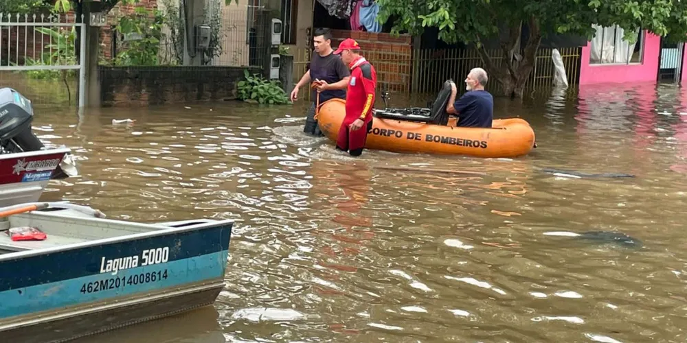Registro de resgate nas enchentes do Rio Grande do Sul