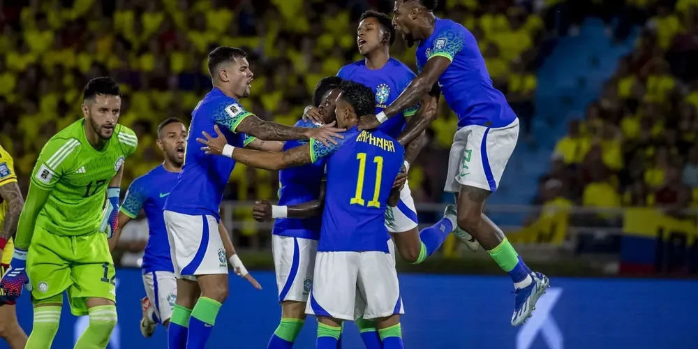 Seleção Brasileira em partida contra a Colômbia, pelas Eliminatórias da Copa do Mundo de 2026, em novembro de 2024