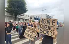 Confira imagens do início do protesto pela falta de água em PG