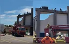 Durante instalação de placas solares, teto de igreja evangélica desaba e deixa uma pessoa ferida