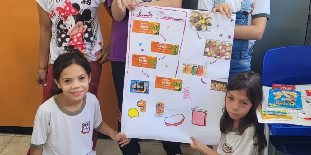 Cartazes exemplificaram, na prática, conteúdos sobre diferentes tipos de alimentos