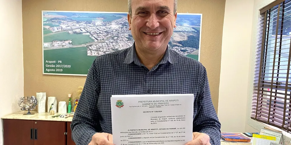 A publicação é referente ao Art. 15 da Lei Complementar 07/2007, regulamentada pela Lei 155/2025 na gestão do prefeito Irani Barros (PSD).