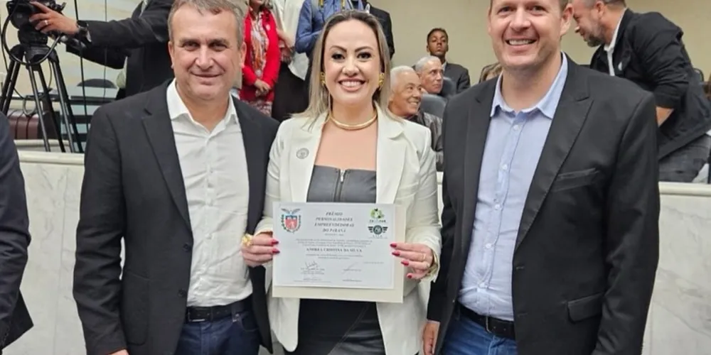 Irani Barros, Andrea Silva e Potinho estiveram na solenidade em Curitiba