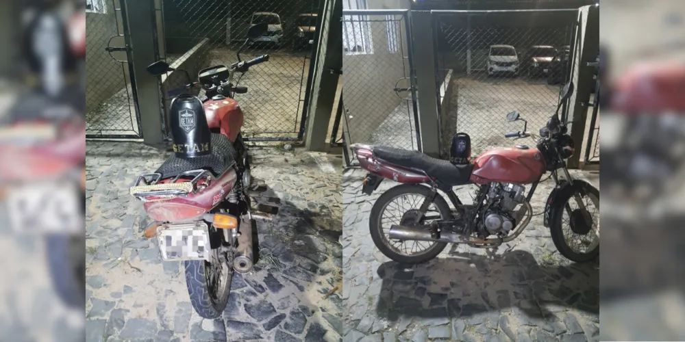 A moto foi apreendida