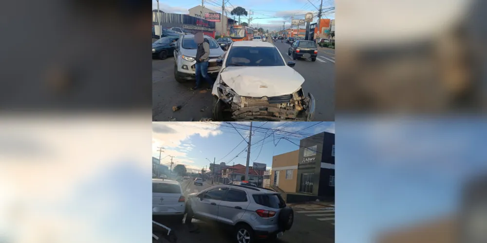 Os dois carros ficaram bem danificados
