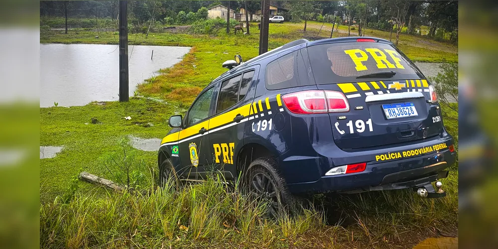 Viatura da PRF saiu às margens da rodovia PR-364
