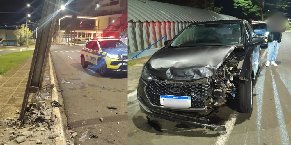 Acidente aconteceu na Rua Benjamin Constant