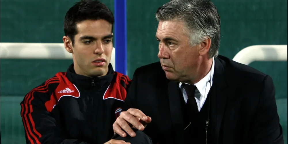 Ancelotti foi treinador de Kaká no Milan