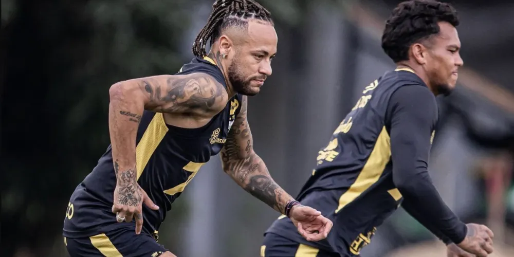 Neymar treinou com elenco do Santos antes do duelo com CRB