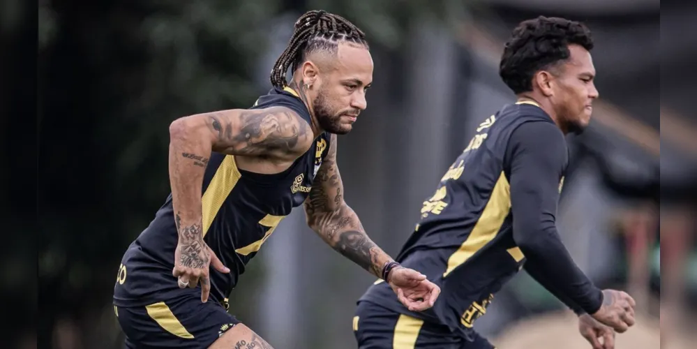 Neymar treinou com elenco do Santos antes do duelo com CRB