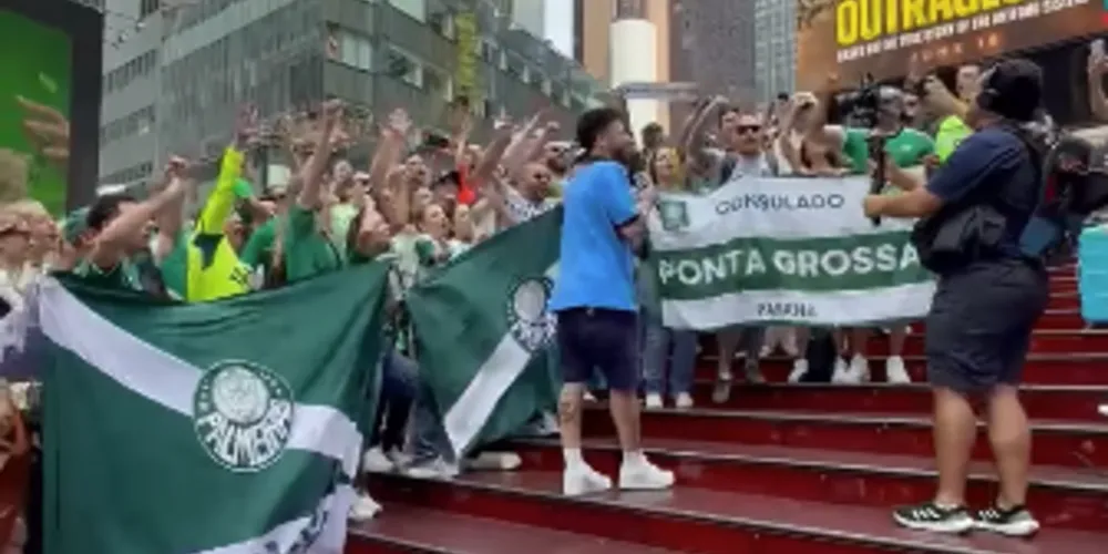 Captura de tela do momento que aparece os ponta-grossenses em NY