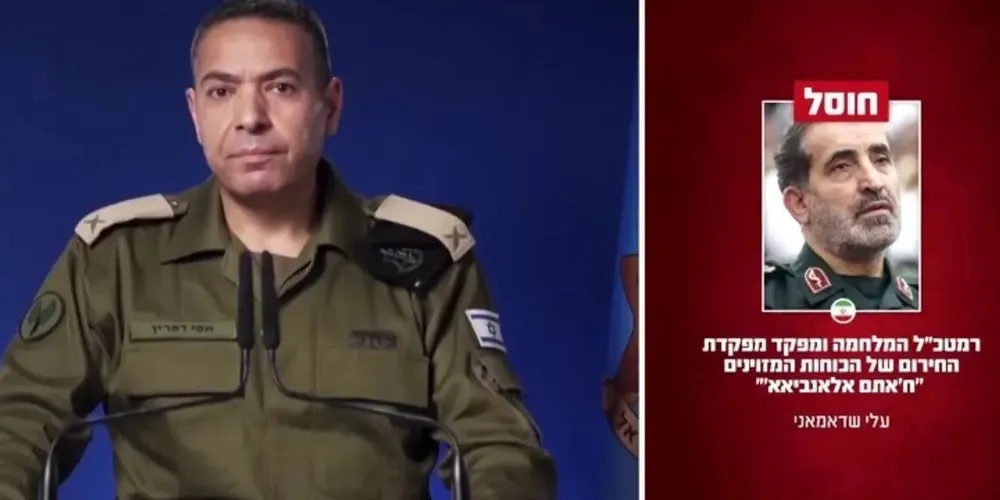 Porta-voz do Exército israelense diz que chefe do Estado-Maior do Irã "em tempo de guerra", Ali Shadmani, foi morto