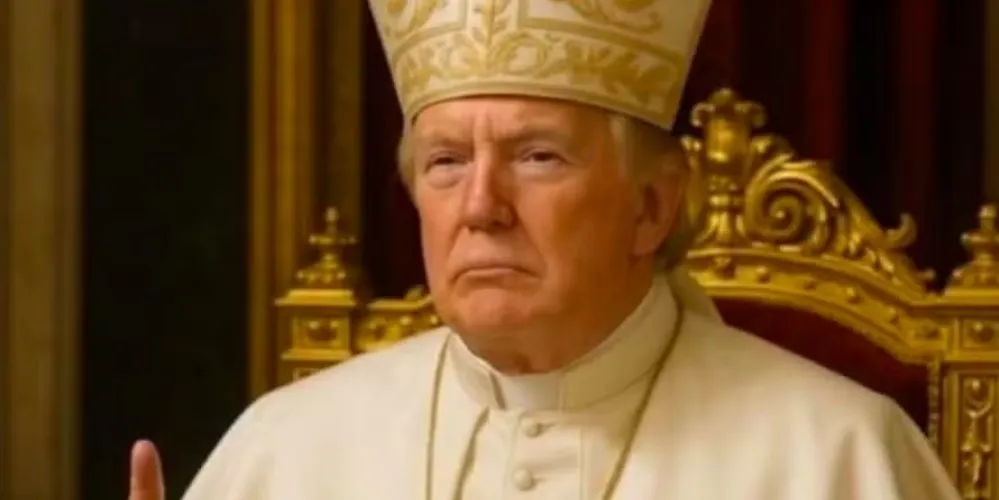 A imagem compartilhada por Donald Trump com ele retratado como Papa