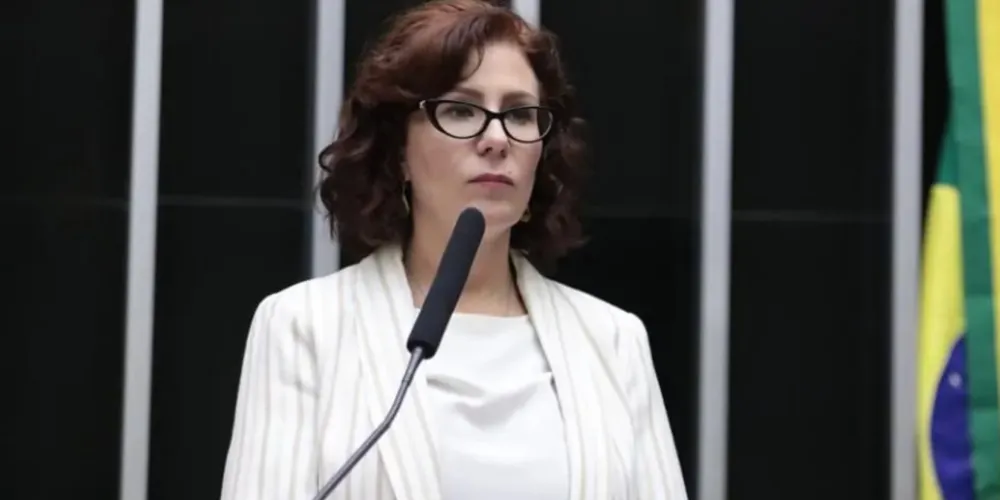 Deputada federal Carla Zambelli (PL-SP) em sessão plenária da Câmara