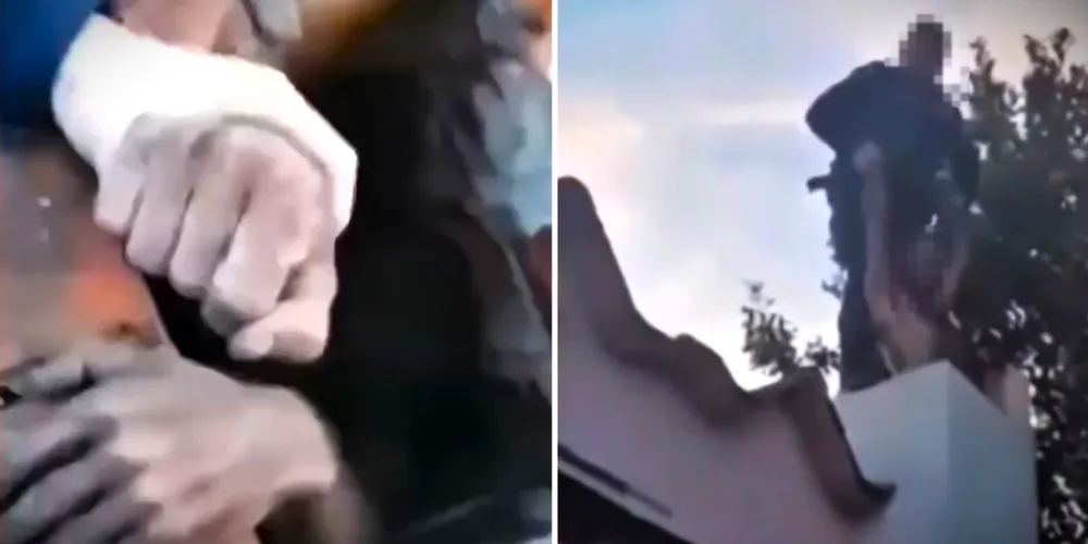 Agentes de segurança auxiliaram no resgate do homem