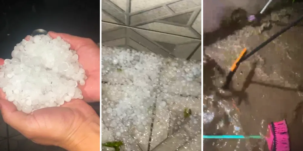 Seguidores do Portal aRede registraram o forte chuva em Ponta Grossa