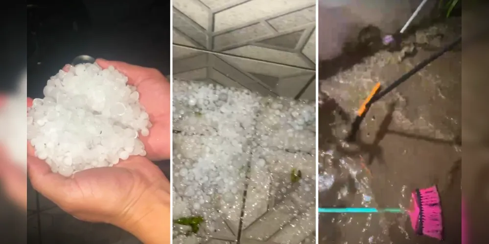 Seguidores do Portal aRede registraram o forte chuva em Ponta Grossa