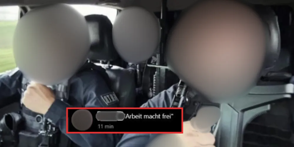 Denunciado aparece fardado e armado em uma das fotos