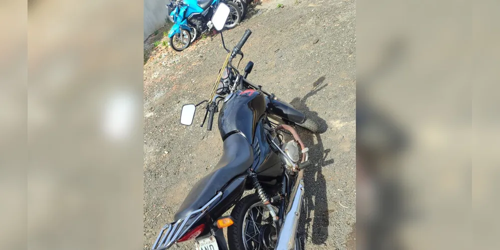 Motocicleta foi apreendida com chassi e motor suprimidos
