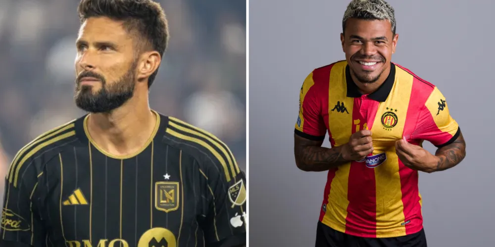 Olivier Giroud do LAFC e Yan Sasse, brasileiro que joga pelo Espérance