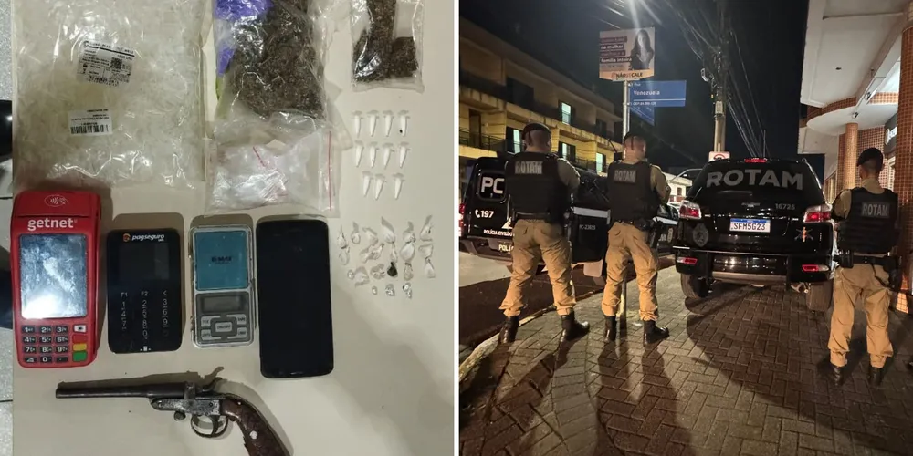 A responsável pela residência recebeu voz de prisão por tráfico de drogas