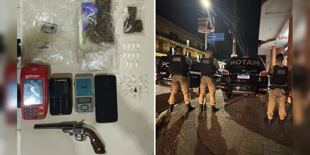 A responsável pela residência recebeu voz de prisão por tráfico de drogas