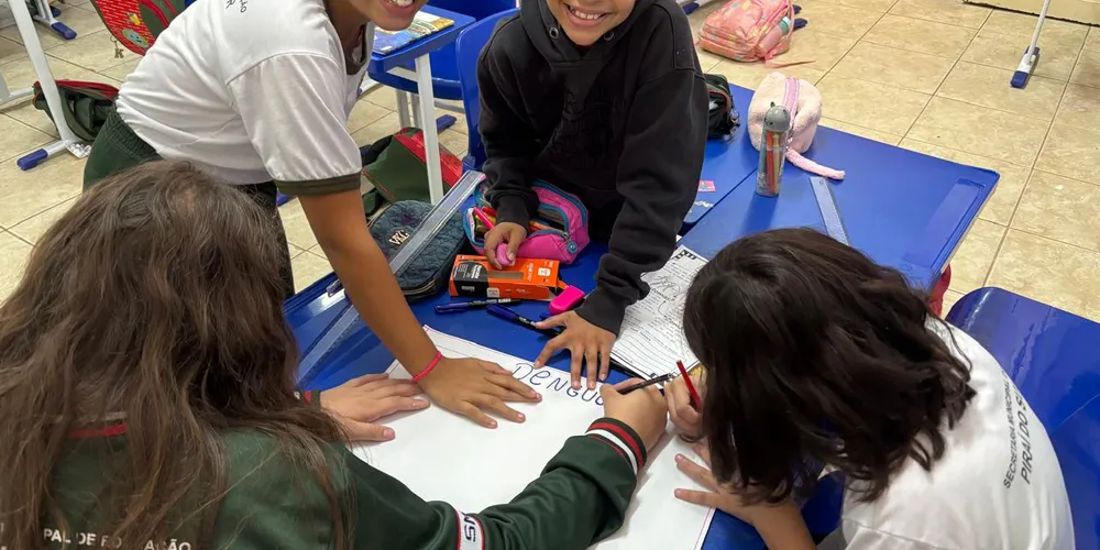 Educandos puderam realizar ações práticas em sala de conscientização