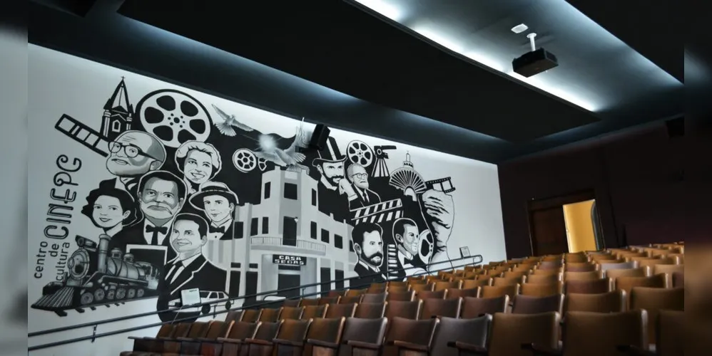 O novo Cine PG, conta com auditório para 170 pessoas e equipamentos de última geração para projeção audiovisual