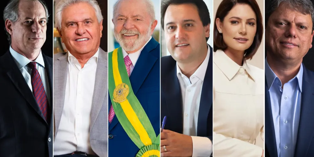 Ciro Gomes, Ronaldo Caiado, Lula, Ratinho Junior, Michelle Bolsonaro e Tarcísio de Freitas foram especulados