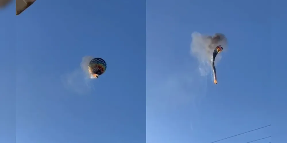 Balão pegou fogo no ar
