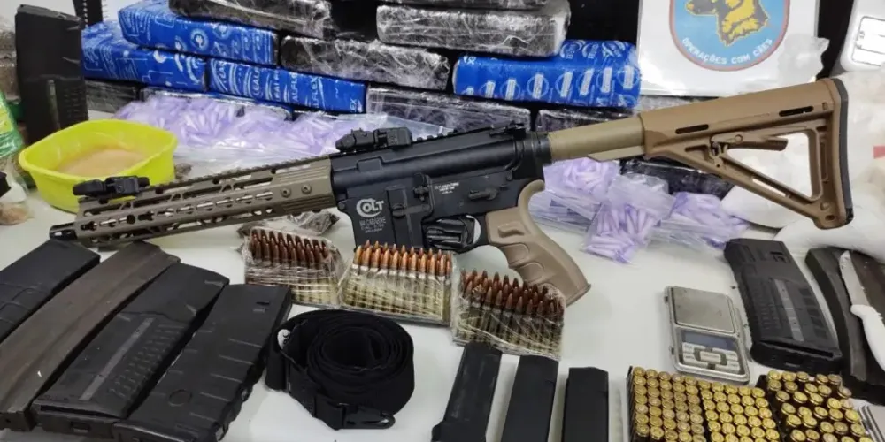 Material apreendido na residência