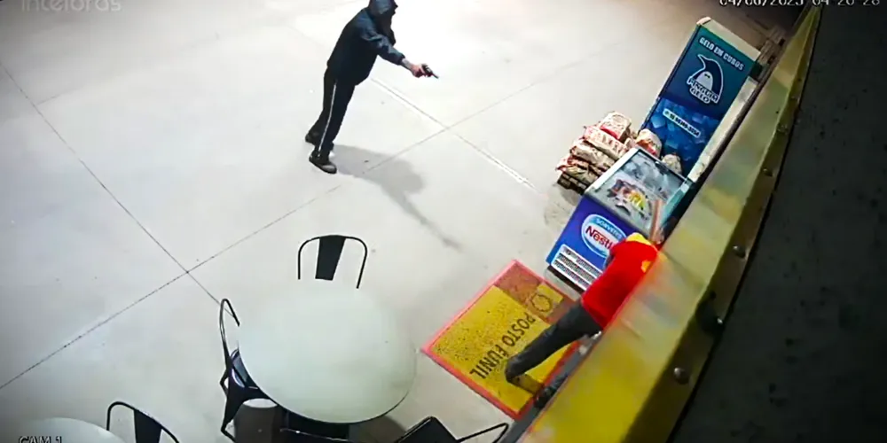 Câmera de segurança flagrou o latrocínio tentado