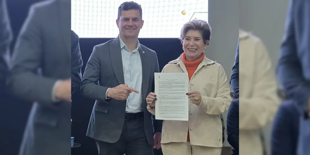 Sergio Moro e Elizabeth Schmidt em aula inaugural da Guarda Civil Municipal