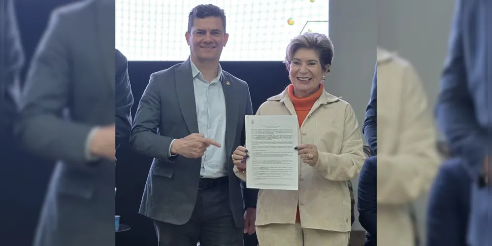 Sergio Moro e Elizabeth Schmidt em aula inaugural da Guarda Civil Municipal