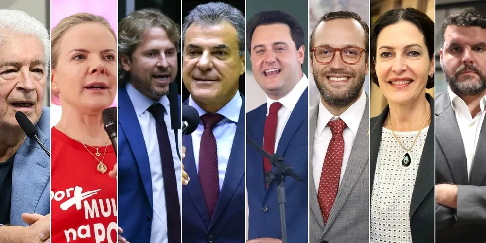 Nomes de Requião, Gleisi, Dirceu, Beto Richa, Ratinho Jr., Filipe Barros, Cristina Graeml e Lupion foram consutados