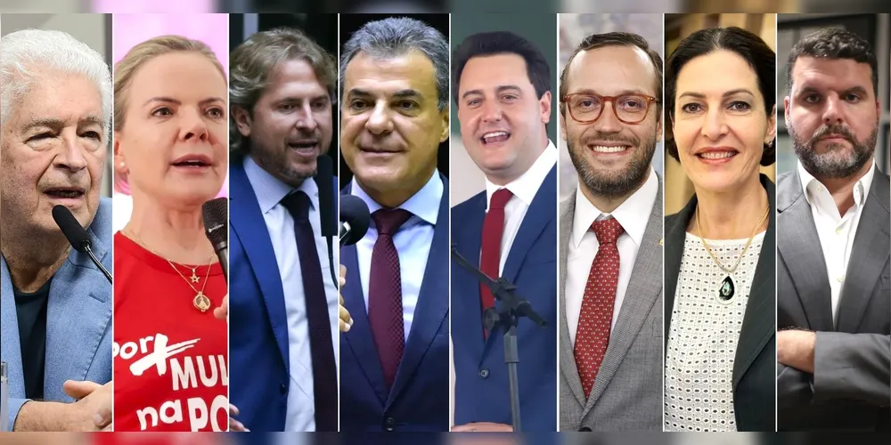 Nomes de Requião, Gleisi, Dirceu, Beto Richa, Ratinho Jr., Filipe Barros, Cristina Graeml e Lupion foram consutados