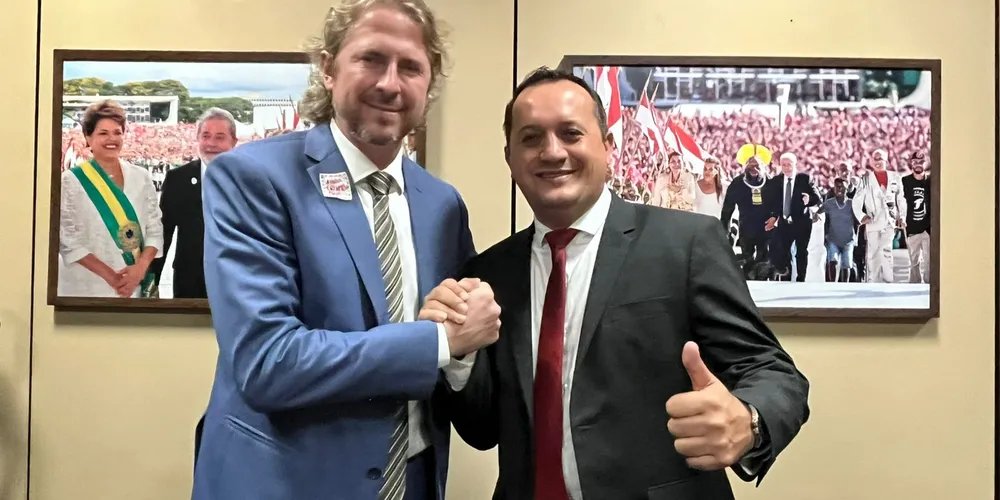 Deputado Zeca Dirceu e o prefeito Mario Cezar, em Brasília