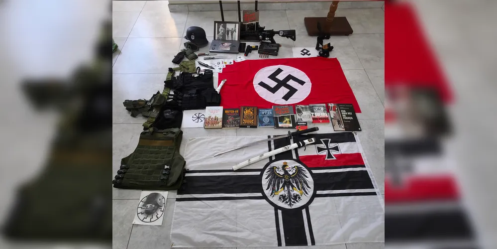 Material apreendido pela polícia