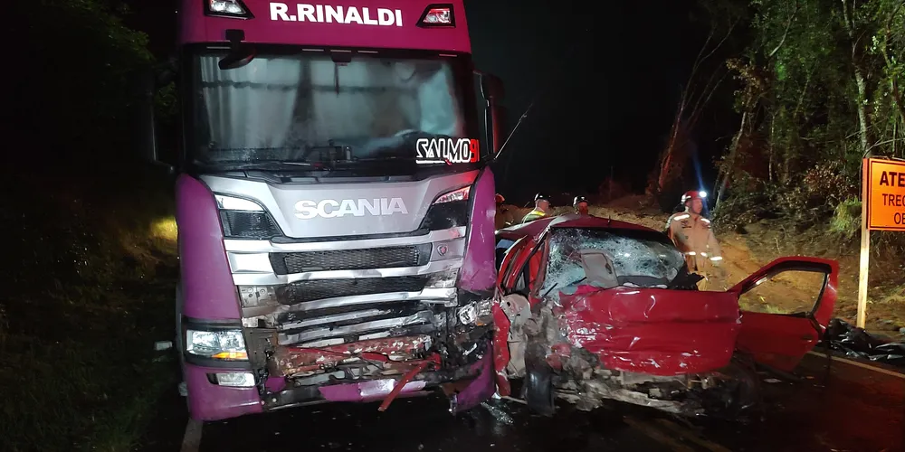 A batida ocorreu no sentido Palmeira a Ponta Grossa