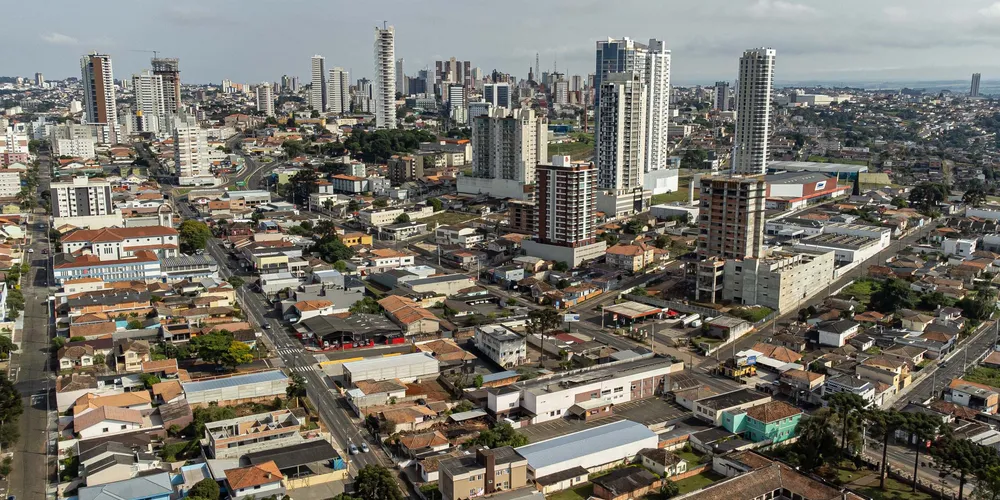 Vista aérea do bairro de Oficinas, em Ponta Grossa
