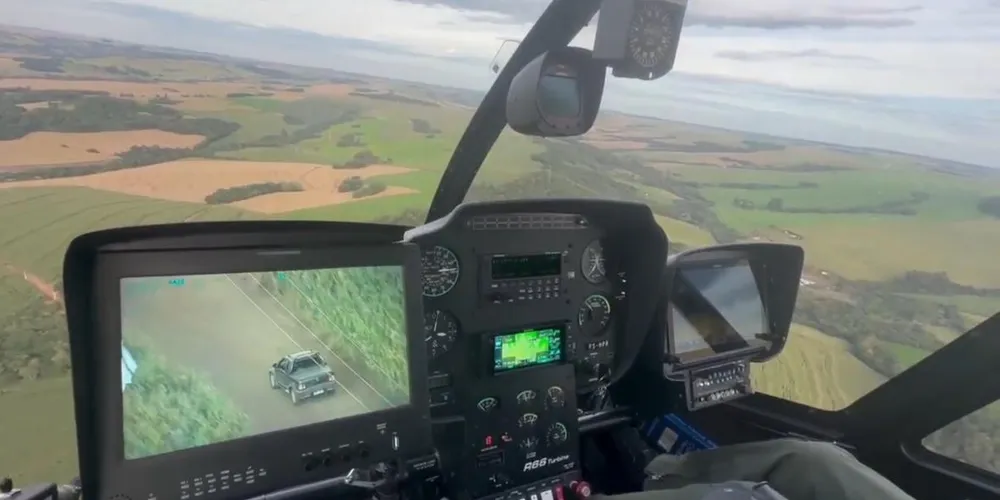 Aeronave do Projeto Falcão, ajudou a identificar veículo com carregamento de droga