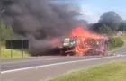 BR-373 tem liberação parcial após colisão seguida de incêndio