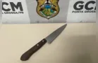 Homem armado com faca tenta matar mulher em 'Uvaranas' e acaba preso